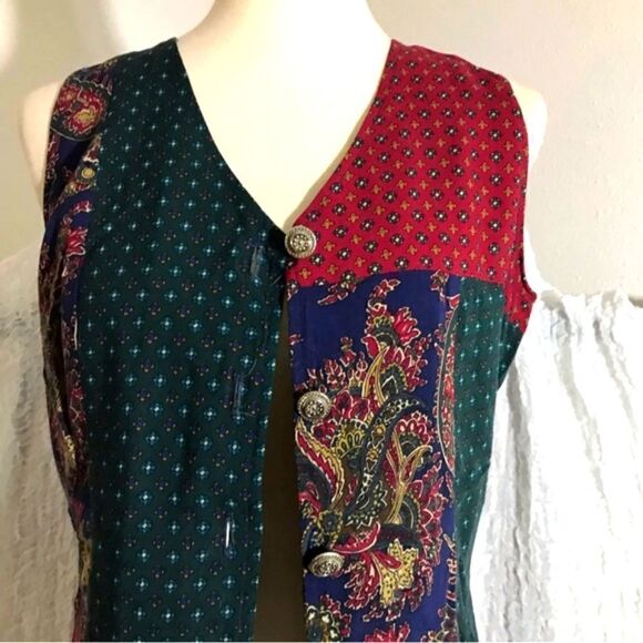 Britland Vtg. 80's Pasley Vest Size Medium - Picture 6 of 9